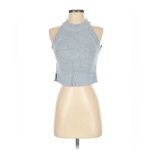 Aritzia Wilfred Cropped Sleeveless Sweater Size XS Grey Blue
